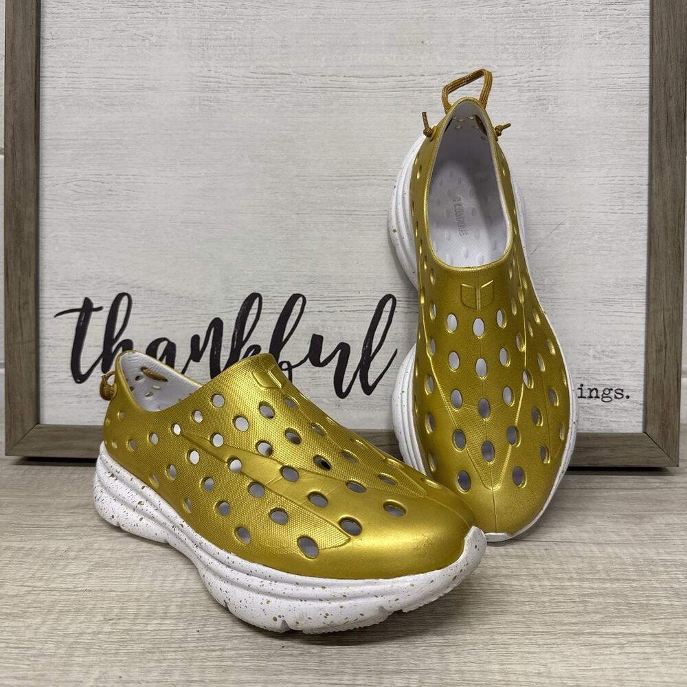 KANE Revive Metallic Gold White Speckle Recovery Shoes Limited Edition Men’s 9